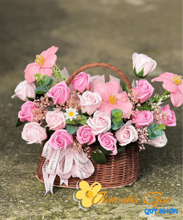 Giỏ Hoa Sáp Nghệ Thuật – Đa Dạng Tone Màu