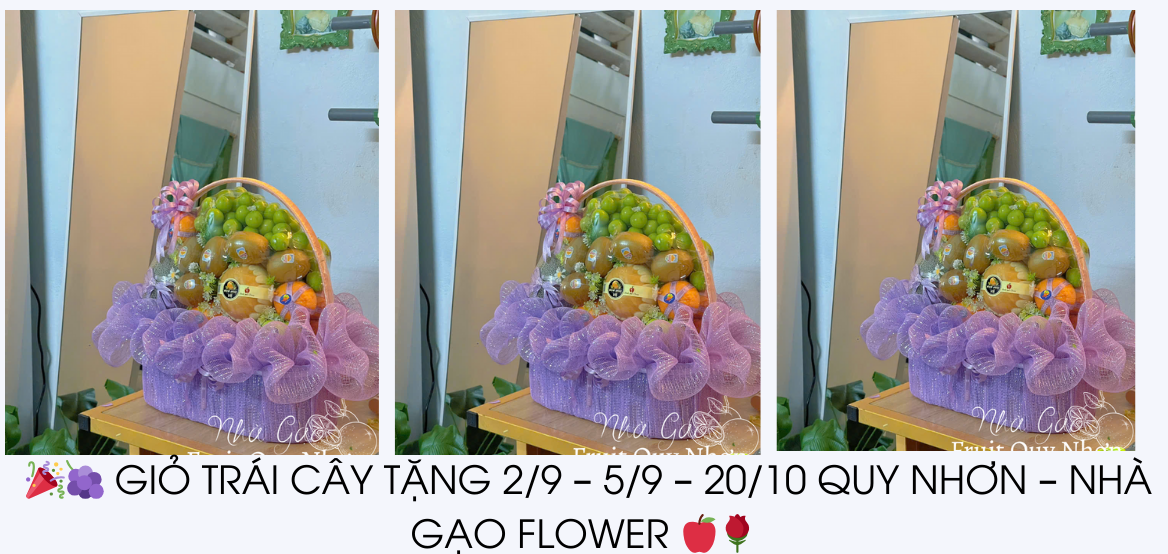 🎉🍇 GiỎ TrÁi CÂy TẶng 2.9 – 5.9 – 20.10 Ở Quy NhƠn – NhÀ GẠo Flower 🍎🌹