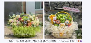 GiỎ TrÁi CÂy 20-10 TẶng SẾp Quy NhƠn – NhÀ GẠo Fruit 🎁🍇