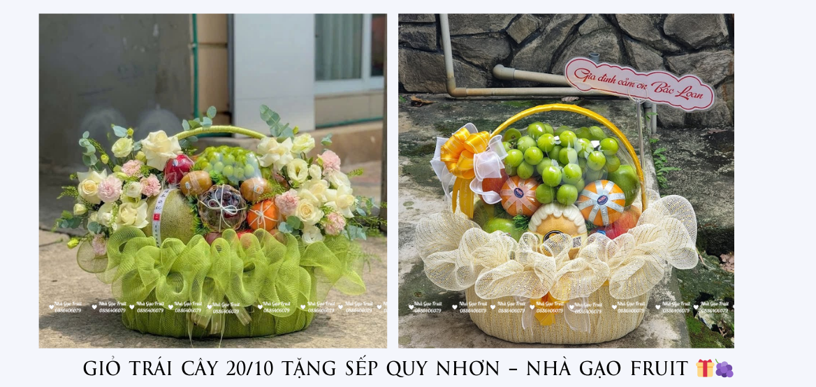 GiỎ TrÁi CÂy 20-10 TẶng SẾp Quy NhƠn – NhÀ GẠo Fruit 🎁🍇