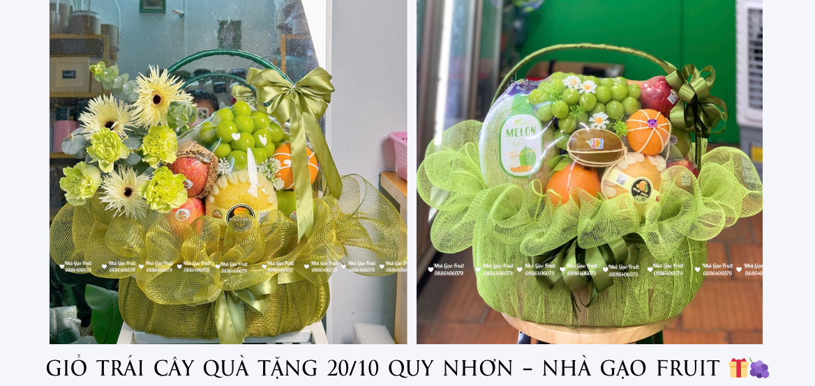 GiỎ TrÁi CÂy QuÀ TẶng 20-10 Quy NhƠn – NhÀ GẠo Fruit 🎁🍇