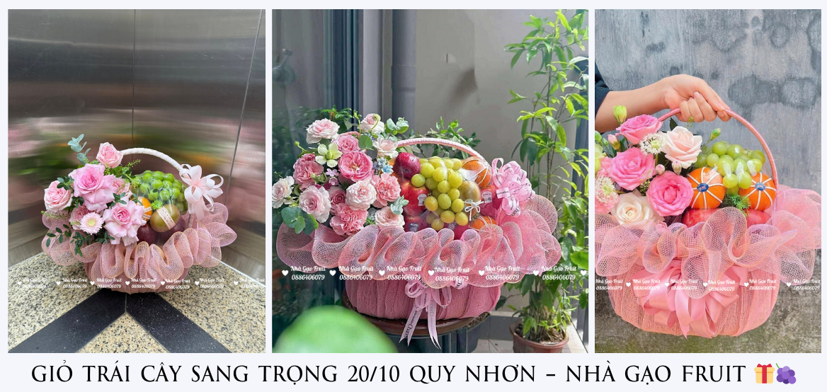 GiỎ TrÁi CÂy Sang TrỌng 20-10 Quy NhƠn – NhÀ GẠo Fruit 🎁🍇