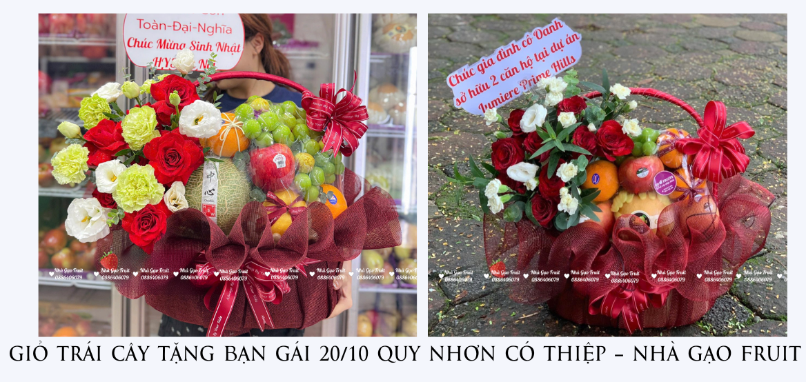 GiỎ TrÁi CÂy TẶng BẠn GÁi 20-10 Quy NhƠn CÓ ThiỆp – NhÀ GẠo Fruit