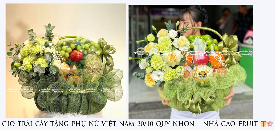 GiỎ TrÁi CÂy TẶng PhỤ NỮ ViỆt Nam 20-10 Quy NhƠn – NhÀ GẠo Fruit 🎁🌸