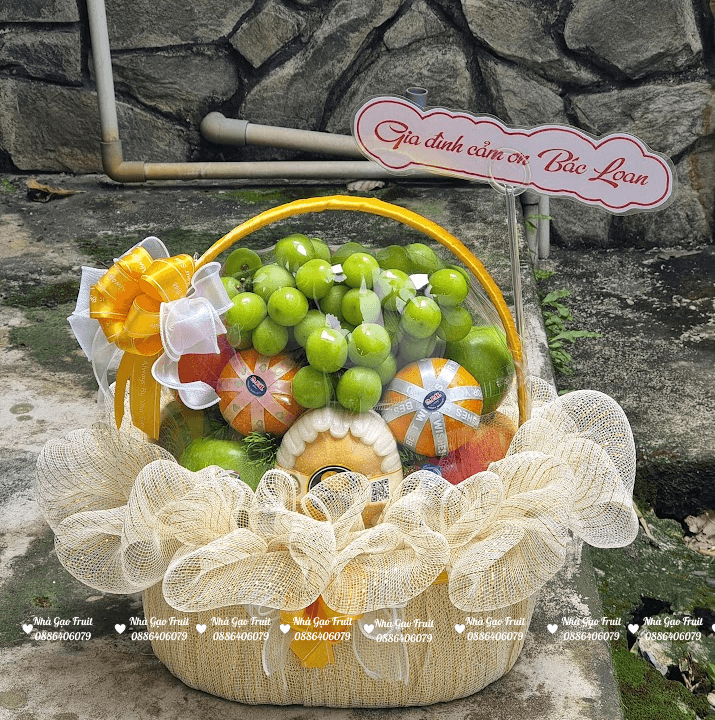 Giỏ Trái Cây Khai Trương Kèm Banner Quy Nhơn
