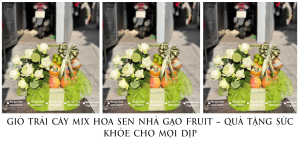 GiỎ TrÁi CÂy Mix Hoa Sen NhÀ GẠo Fruit – QuÀ TẶng SỨc KhỎe Cho MỌi DỊp