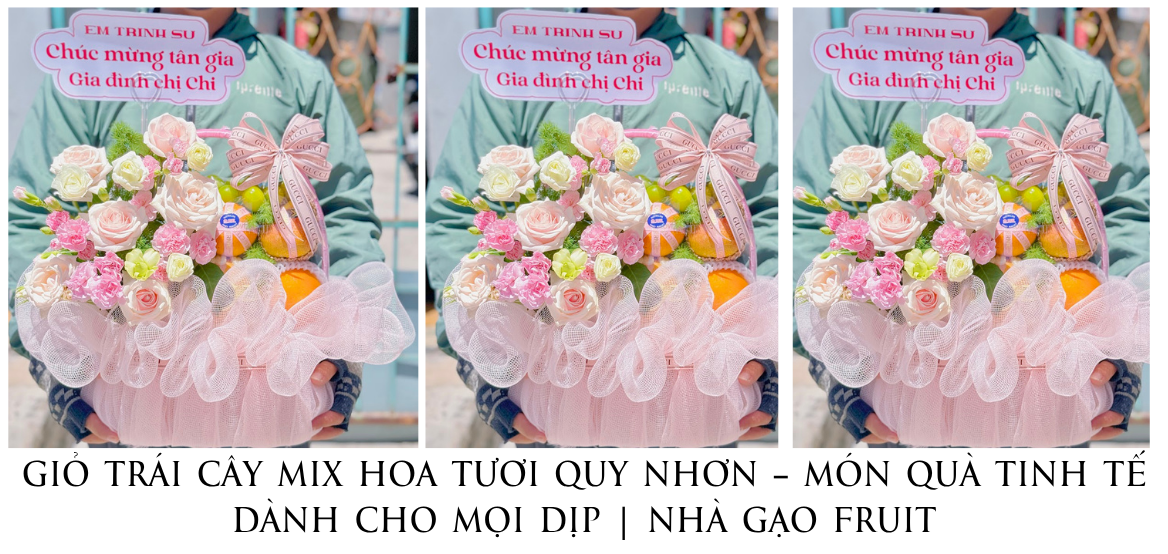 GiỎ TrÁi CÂy Mix Hoa TƯƠi Quy NhƠn – MÓn QuÀ Tinh TẾ DÀnh Cho MỌi DỊp NhÀ GẠo Fruit