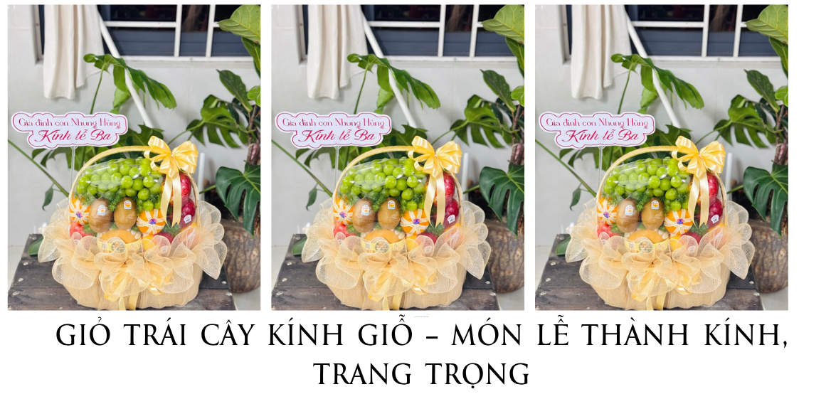 GiỎ TrÁi CÂy KÍnh GiỖ Quy NhƠng