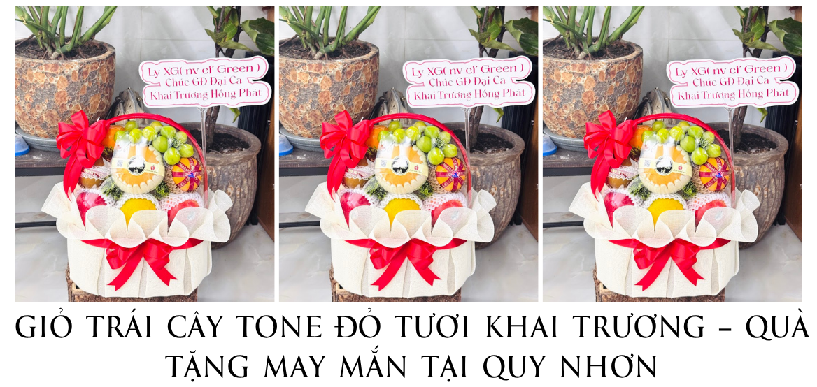 GiỎ TrÁi CÂy Tone ĐỎ TƯƠi Khai TrƯƠng – QuÀ TẶng May MẮn TẠi Quy NhƠn