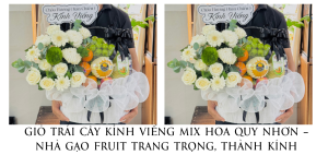 GiỎ TrÁi CÂy KÍnh ViẾng Mix Hoa Quy NhƠn – NhÀ GẠo Fruit Trang TrỌng, ThÀnh KÍnh